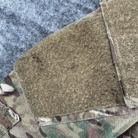 Army Combat Uniform Coat Mens L Jacket Brown Green Camo FR Flame Resistant - Picture 8 of 11